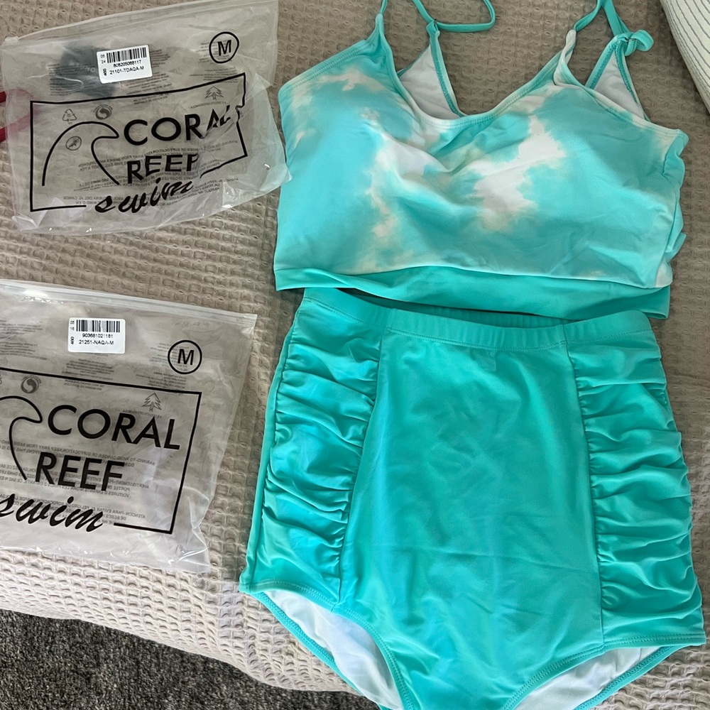 Coral Reef Swim Aqua Bikini Set
